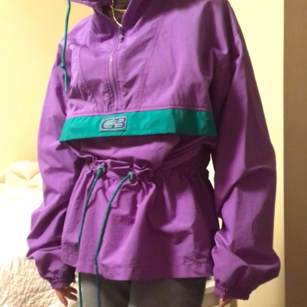 Vintage colorful pullover windbreaker